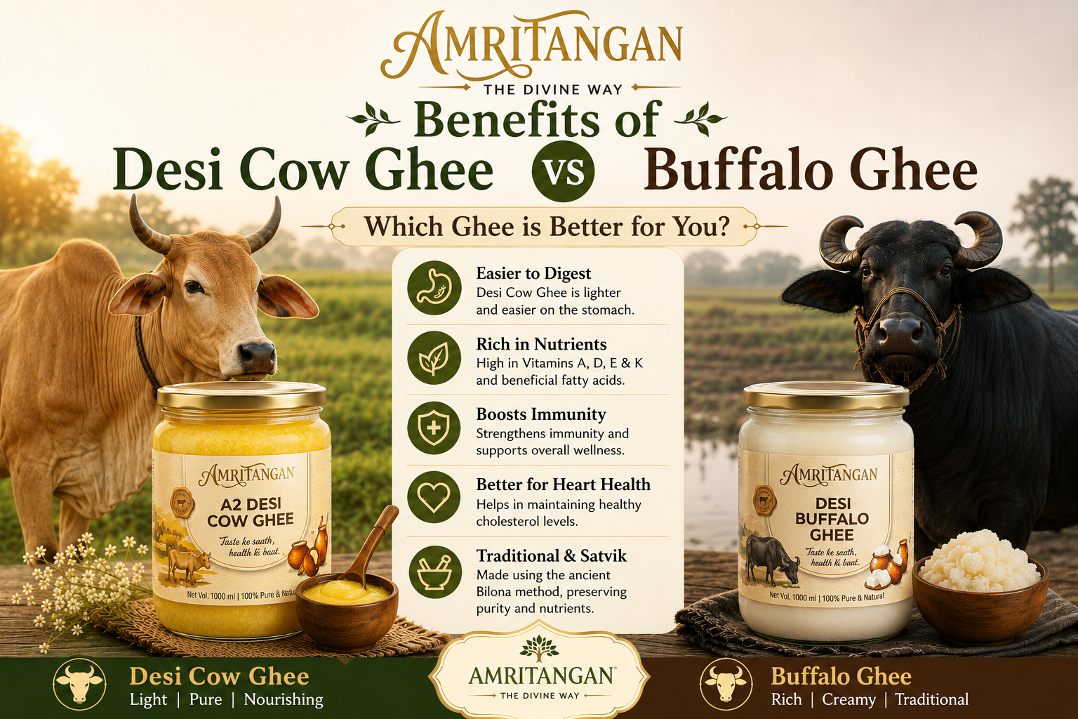 Cow ghee vs. buffalo ghee