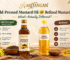Cold-pressed kachi ghani mustard oil compared to refined mustard oil in glass bottles